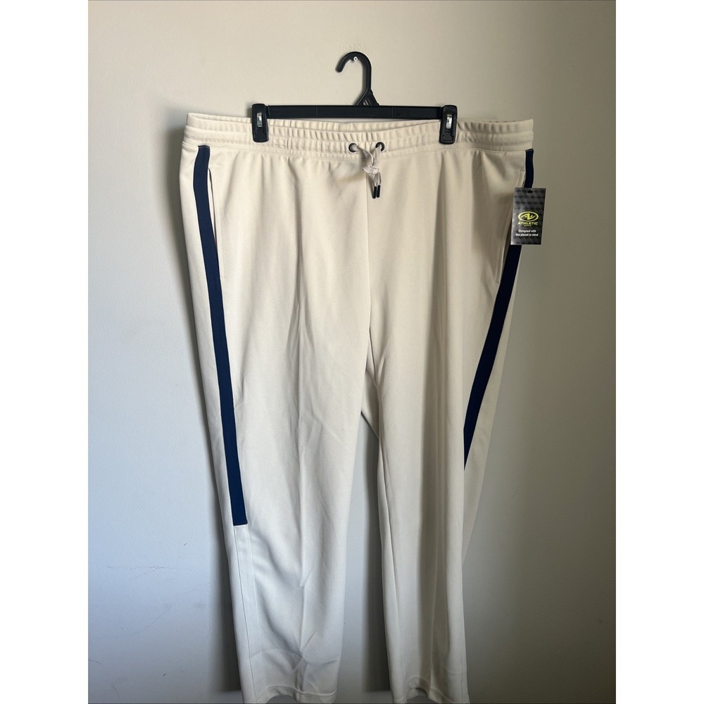 Athletic Works Mens Travertine Track Pants 3XL 48-50 Beige Side Stripe AW13492B